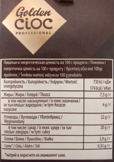 12szt. Czekolada do picia gęsta GOLDEN CIOC AV31AB 12szt. Czekolada do picia gęsta GOLDEN CIOC AV31AB