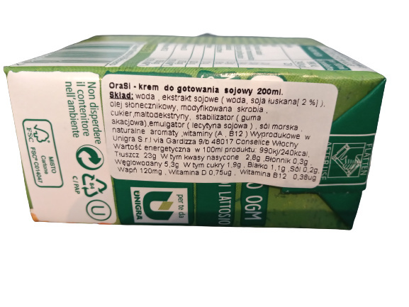 Orasi Krem sojowy do gotowania AV80CB 0,2L Orasi Krem sojowy do gotowania AV80CB 0,2L