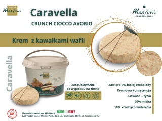 Krem biała czekolada z kawałkami wafli Crunch Caravella 5KG na zimno