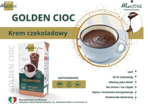 Krem czekoladowy GOLDEN CIOC UHT z prawdziwą czekoladą 1L - nowe opakowanie