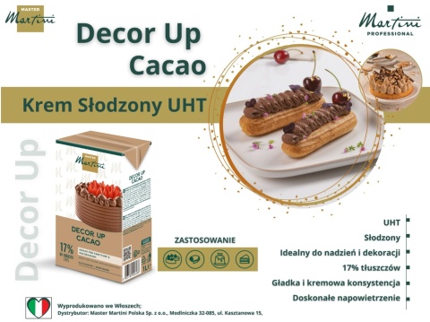 Krem do ubijania UHT kakaowy DECOR UP CACAO AV12AG 1L Krem do ubijania UHT kakaowy DECOR UP CACAO AV12AG 1L