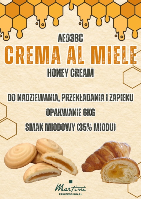 Krem miodowy CREMA MIELE do nadzień i przekładania termostabilny