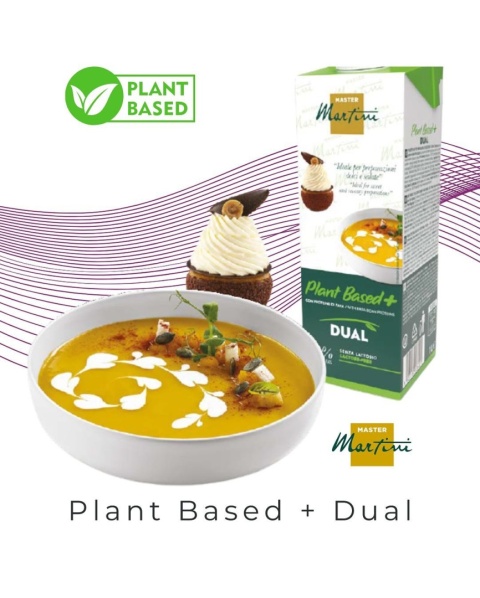 Krem roślinny PLANT BASED + DUAL  Bezglutenowy, bez tłuszczów utwardzonych, bez laktozy, odporne na kwasy, Krem roślinny