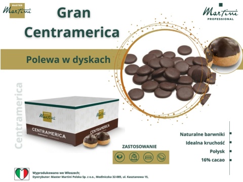 Polewa deserowa 16% cacao surogat Centramerica w dyskach 10kg Polewa deserowa 16% cacao surogat Centramerica w dyskach 10kg